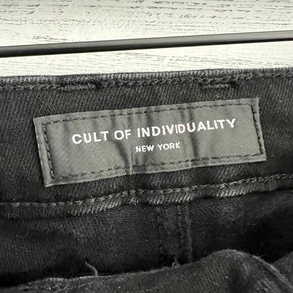 Cult of Individuality Black Distressed Slim Jeans Size 42 - Picture 10 of 12